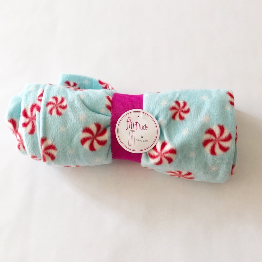 Flirtitude Fleece Pajama Peppermint Pants Medium